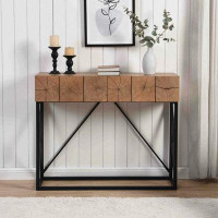 17 Stories 43.31''L Industrial Wooden Sofa Table/ Console Table With 2-Drawers