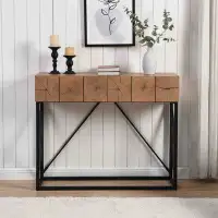 17 Stories 43.31''L Industrial Wooden Sofa Table/ Console Table With 2-Drawers