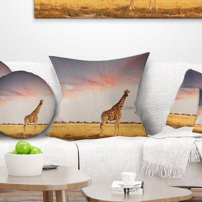 Made in Canada - East Urban Home African Single Giraffe in Savannah Throw Pillow in Home Décor & Accents