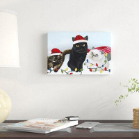 The Holiday Aisle® Meowy Hissmas Collection D by June Erica Vess - Wrapped Canvas Painting