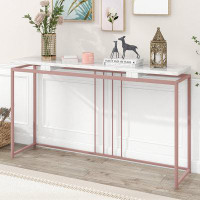 Mercer41 63" Modern Console Table, Extra Long Entryway Table With Metal Frame