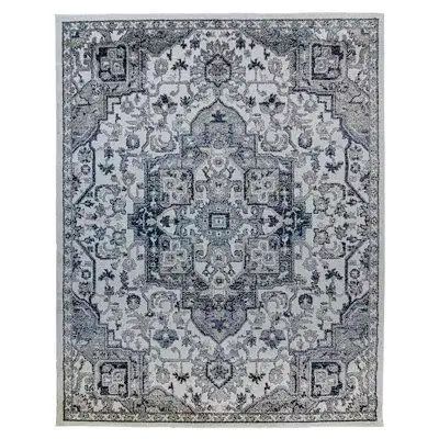 Gertmenian Barcelona Sempre Ivory Grey / Silver Turfted High-Low Area Rug Collection