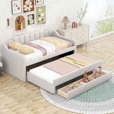 This beautiful Upholstered Platform Bed features upholstered headboard that adds a contemporary chic...