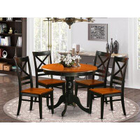 Charlton Home Stanger 5 - Piece Rubberwood Solid Wood Dining Set