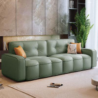 Hokku Designs 86.61" Green 100% Polyester Modular Sofa cushion couch