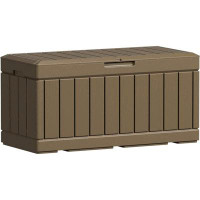 Textiles Hub 82 Gallon Resin Deck Box Large Outdoor Storage For Patio Furniture, Garden Tools, Pool Supplies, Weatherpro
