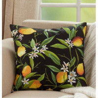 Saro Lemon Design Outdoor Pillow