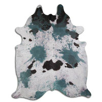 Foundry Select ACID WASHED HAIR ON COWHIDE DISTRESSED EMERALD GREEN 3 - 5 M GRADE A