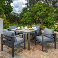 Tortuga Outdoor Lakeview Square 4 - Person 42" Aluminum Dining Set with Cushions