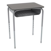 Learniture Adjustable Height Open Front School Student Desk with Metal Book Box