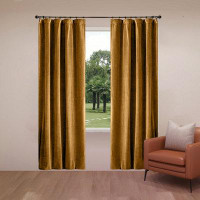 Frifoho Velvet Curtain Living Room Rod Pocket Window Curtain Panel