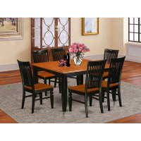 August Grove Pilning 7 Piece Butterfly Leaf Rubber Solid Wood Dining Set