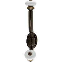 UNIQANTIQ HARDWARE SUPPLY Antique Brass Finished With Ceramic Ball Hat And Coat Hall Tree Hook
