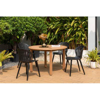 Lark Manor Anautica Outdoor Patio 5pc 100% FSC Certified Wood and Aluminum Dining Set