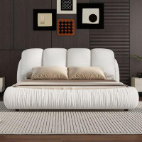 Everly Quinn Queen Size Luxury Velvet Upholstered Bed With Oversized Upholstered Backrest