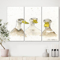 Made in Canada - East Urban Home 'Three White Ducks' Painting Multi-Piece Image on Canvas