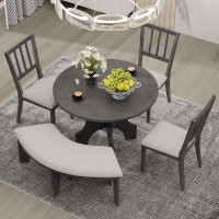 Gracie Oaks 5-Piece Dining Table Set with Bench and Side Chairs