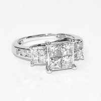 (I-24480- 464A) 14k White Gold Diamond Ring