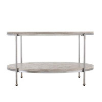 Latitude Run® 33" White Solid Manufactured Wood And Metal Square Coffee Table