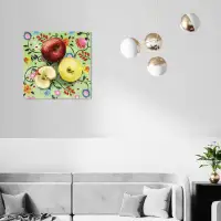 Oliver Gal "Sweet Apples", Still Life Flowers And Fruits Cabin / Lodge Yellow Canvas Wall Art Print For Dining Room