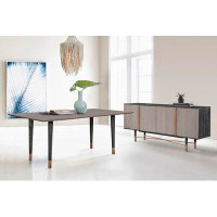 Willa Arlo™ Interiors Ortiz Rustic 2 Piece Set With Dining Table And Sideboard In Black Brushed