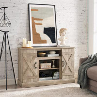A&J Homes Studio Farmhouse Classic Media TV Stand Antique Entertainment Console For TV Up To 50" With Open And Closed St