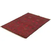 Isabelline One-of-a-Kind Allaina Hand-Knotted 2010s Esari Turkman Red 4' x 6'5" Wool Area Rug