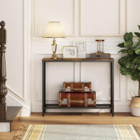 17 Stories Console Table, Sofa Table with Mesh Shelves, 2 Tier Entryway Table with Stable Metal Support