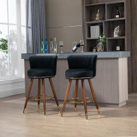 House On Tree Counter Height Bar Stools Set of 2 for Kitchen Counter Solid Wood Legs