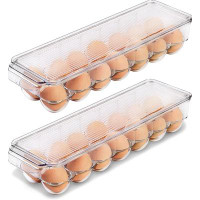 Prep & Savour Egg Container With Lid Handle for Refrigerator