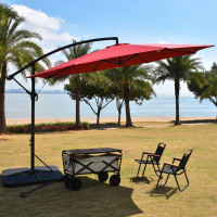 Arlmont & Co. Rondallyn 144" Octagonal Steel Cantilever Umbrella Patio Offset Umbrella