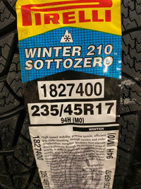 2 Brand New Pirelli Winter 210 Sottozero 235/45R17 Winter tires  *** WallToWallTires.com ***