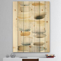 Made in Canada - East Urban Home Watercolor Geometric Swatch Element V - Mid-Century Modern Print on Natural Pine Wood