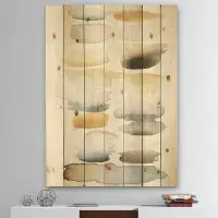 Made in Canada - East Urban Home Watercolor Geometric Swatch Element V - Mid-Century Modern Print on Natural Pine Wood