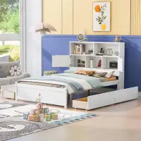 Latitude Run® Platform Bed With Storage Headboard, Charging Station And 4 Drawers