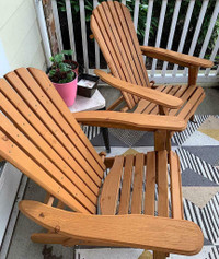 Solid Wood Adirondack Lounge Chair for Outdoor Patio, Garden, Balcony, Deck