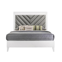 Wildon Home® Chidi Grey And White Eastern King Panel Bed