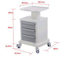 .Mobile Trolley Cart Beauty Storage Rolling Ultrasound Imaging Scanner 3 Layers with Casters Office Dental 024478