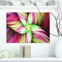 Design Art Huge Rotating Pink Flower -Wrapped Canvas Print