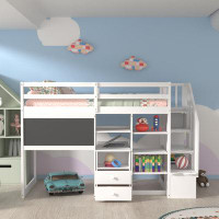 Harriet Bee Francely Twin 2 Drawer Loft Bed with Built-in-Desk by Harriet Bee