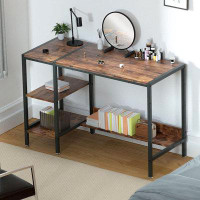 17 Stories 17 Stories Gaming/Computer Desk - 47” Home Office Small Desk With Monitor Stand, Rustic Writing Desk For 2 Mo