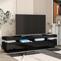 Ivy Bronx TV Stand With 4 Open Shelves And 16-Colour RGB LED Colour Changing Lights