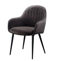 Mercer41 Tashena Fabric Arm Chair in Dark Grey