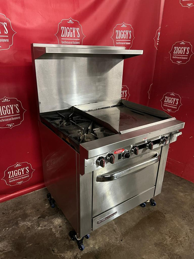 36” flat top griddle and 2 burner stove range for only $2795 ! Can ship in Industrial Kitchen Supplies