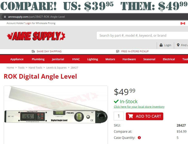 ROK® DIGITAL ANGLE LEVEL WITH AN ANGLE RANGE OF 0-230 DEGREES - Competitor price $49.99 - Our price only $39.95! in Other - Image 3