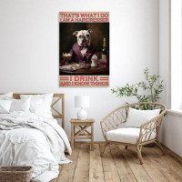 MentionedYou Dog I Am A Hairdresser I Drink - 1 Piece Rectangle Graphic Art Print On Wrapped Canvas