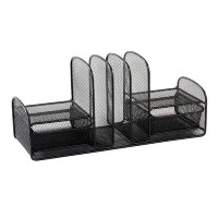 Safco Products Company Onyx 3 Section Mesh Upright Desktop Organizer