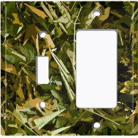 WorldAcc Metal Light Switch Plate Outlet Cover (Foliage Camouflage - (L) Single Toggle / (R) Single Rocker)
