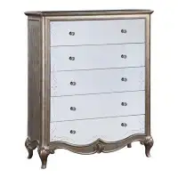 Rosdorf Park Coutee 5 - Drawer 41.6" W Chest in Mirrored and Antique Champagne