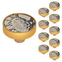 Mascot Hardware Faux Python 1-3/5 In. Leatherite Cabinet Knob (Pack Of 10)